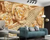 Custom Retail 3d Wallpaper Luxury Diamond Flower Jewelry Kitchen Wall Papers Home Decor Painting Mural