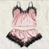 Розовые летние женщины сексуальное женское белье полуночное сексуальное соблазнение кружева пижамы наборы 211203