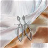 Oorbellen Sieraden Koreaanse Crystal Rhinestone Lange Kwastje Ovale Fringe Dangle voor Dames Luxe Bruiloft Bruids Drop Levering 2021 J3IKF