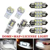 8pcs Universal White LED Lampadina gruppo luci per auto Cupola Mappa Luci targa per interni Kit LED per interni prodotti per la decorazione dell'auto