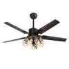 Ceiling Fans Black Vintage Fan With Lights Remote Control Ventilador De Techo 220 Volt Bedroom Light Lamp E27 Bulbs