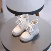 Bambini autunno stile britannico Martin stivali ragazzi e ragazze stivali corti tutto-fiammifero antiscivolo con suola morbida scarpe da bambino con cerniera per bambini 210713