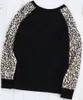 Damen T-Shirt Leopard Kürbis Briefdruck 2021 Herbst Langarm Halloween T-Shirts Damen Top T-Shirt Casual Festival Tops Kleidung Damen