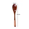 20 * 4 cm Natuurlijke versheid Houten lepel Japans-stijl Servies Lange handled Wrapped Line Lepel Handmade SN2381