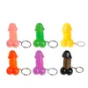 Creative Funny Penis Keychain Multi Spring Keyring Lovers Men Women Prank Gifts Y0306