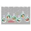 Decorações de Natal Feliz Janela Clings Colorido Removível Floco de Neve Adesivos Decalques com Santa C