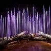Aangepaste hand geblazen glas riet vloerlamp violet murano speren staande sculptuur voor partij tuin kunst decoratie 24 tot 48 inch