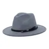 Cappelli Fedora classici alla moda Cintura Panama in lana da donna Berretto jazz a tesa larga Cappello da cowboy da viaggio britannico