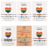 2 PZ Coppia Braccialetto Per Le Donne Amante Arcobaleno Malocchio Perline Corda Intrecciata Fascino Turco Amicizia Gioielli Regalo di San Valentino