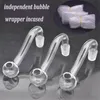 100 Stück hochwertiges Glas-Ölbrennerrohr 10 mm 14 mm 18 mm männlich weiblich Bubbler Rauchwasserpfeifen Bent Banger Ölnagelrohr für Dab Rig Bong-Zubehör