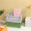 Składana Kosze Przechowywanie Plastikowe Składane Pulpit Kosmetyki Sundries Organizer Box Strata Fruit Food Zabawki Bin 210609