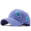 Outdoor Sport Ponytail Hats Sequin Pentagram Ball Caps Washed Hole Net Hat Classics Women Adjustable Headgear Colourful 1614 T2
