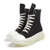 Crystal Sole Men Canvas Calf Boots High Top Increasing Mens Elevator Platform Shoes Thick Bottom Half Boot Fashion