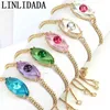 5Pcs Fashion Design Multi Colorful Luxury Eyes Charm Jewelry Finding Copper Link Chain Beads Bracelet