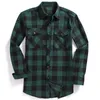 Men Casual Plaid Flannel Shirt Long-Sleeved Chest Two Pocket Design Fashion Printed-Button (USA SIZE S M L XL 2XL) 210721