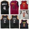 Männer Basketball Evan Mobley Trikot 4 Collin Sexton 2 Kurze Hose Teamfarbe Rot Weiß Schwarz Stickerei und aufgenäht Atmungsaktiv Für Sportfans Atmungsaktive Top-Qualität