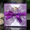 NEWWedding Invitation Cards Bowknot lace floral Laser Cut Hollow out cover full set Exquisite Greeting Cards Engagement Party Supplies RRD12
