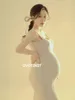 Umstandskleider Dvotinst Frauen Pografie Requisiten gestrickt elegante Schwangerschaft Mantel ärmelloses Kleid Studio schießt Po Kleidung