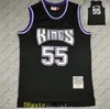 Retro Herren Basketball SacramentoCity Team Chris 4 Webber Jason 55 Williams MitchellNess schwarz blau 1998-99 Hardwoods Classic Jersey