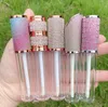 100 stks lege transparante lip glanzend buizen plastic lip balsem buis lipstick mini monster cosmetische container met zilveren kap