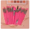 Set di pennelli per trucco occhi da 20 pezzi Set di pennelli per ombretto viso di colore fluorescente Kit pinceaux de maquillage