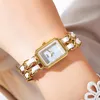 Horloges Dames Rose Goud Gevlochten Armband Horloge Vintage Lederen Ketting Luxe Dames Jurk Quartz Horloges Klok Relogio Feminin308x