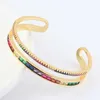 Bracciale rigido a doppio strato Bracciale rigido in rame color oro multi colore Braccialetti arcobaleno per gioielli moda donna Q0717