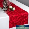 Chemin de Table en Satin Rosette 3D, 5 pièces, 30x275CM, décorations de fête de mariage grandioses 3D, textiles de maison, accès à la Table, livraison gratuite