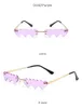 Woman Sunglasses Rimless Sunglasses Womens Beach Fashion Glasses UV400 7 Color Good Quality