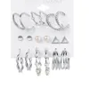 Mode de luxe grand cercle boucles d'oreilles ensemble pour femmes cristal Imitation perle géométrique or métal boucle d'oreille papillon coeur fête de mariage bijoux cadeaux