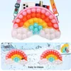 Party Rainbows Wolken Portemonnee Push Bubble Potlood Case Fidget Speelgoed Siliconen Meisjes Tassen Antistress Stress Reliever voor kinderen Volwassen