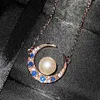 2021 Trend Moon Подвеска Ожерелье Жемчужное Ювелирные Изделия Набор Элегантные Изящные Серьги Браслет Обещание Кольцо для женщин Свадьба