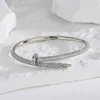 Donia jewelry luxury bangle nail bracelet exaggerated titanium steel micro-inlaid zircon gift from European and American fashion d306n