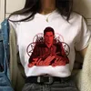 T-shirt das mulheres wvie de alta qualidade Modal senhoras manga curta solta mulheres harajuku 90s diabo lucifer impresso roupa branca feminina