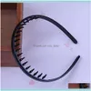 Headbands Jewelrytoothed Hai Men Headdress Jewelry Fine Hoop Headband Hair Aessories For Man Women Girls Drop Delivery 2021 Y1Nr7