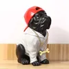 Fransk Bulldog Figurin Personlighet Hip Hop Dog Staty Simulering Animal Art Skulptur Resin Craftwork Heminredningar R204