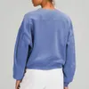 Roupas de ioga terno oversized moletons femininos suéter curto gola redonda camisa de manga comprida elastano alta elasticidade esportes solto casaco fitness tops