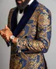 新しいエレガント2021衣装Homme Shawl Lapel Black Jacquard Dinner Party新郎新婦のためのウェディングスーツを着用するProm Tuxedo Blazerカスタムメイド