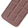 12 Grids Square Silicone Chocolate Mold Dessert Ice Block Molds Food Grade Cake Candy DIY Moulds Kitchen Baking Moulds BH5347 TYJ