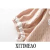 Xitimeao Женщины Повседневная твердая слойки с короткими рукавами вязаные топы T-рубашки дамы мода квадратная шея стройная подходящая тройник 210604