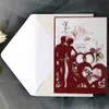 100pcs creux découpé au laser invitations de mariage carte mariée et le marié anneaux cartes de voeux Saint Valentin fête de mariage décoration SH190923