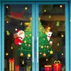 Wandaufkleber Weihnachten Kühlschrank Santa Claus Schneeflockenglasabziehbilder für Kinderzimmer Jahr Fensterdekorationen