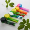 Smoking Colorful silicone hand pipe with metal bowl and silicon cap dab rig Hookah Bongs