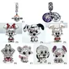 New 925 Sterling Silver Fit Pandora Charms Bracciali AMORE AMORE CUORE DIS Raccolta Mouse Cat Dog Charms per cani per le donne europee Gioielli originali moda originale