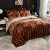 Nordisches geometrisches Plaid-Bettbezug-Set, vergoldet, 240 x 220, King-Size-Bettwäsche-Sets, Kissenbezug, Doppelbett, Queen-Size-Bettbezüge, ohne Bettlaken 2107424152