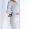 Legginsy dla kobiet 2022 Spring Autumn Leisure Sport Suit 2-częściowy długi rękaw