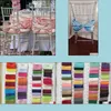 SASHES Chair ers Home Textiles Garden 100pcs Chiavari Satin Band with Pearl Buckle for Wedder