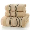 New 3Pieces Set Grey Cotton Towel Set for Men toalla 2pc Face Washcloth Hand Towel 1pc Bath Towel Camping Shower Towels Bathroom T200529