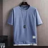 4色半袖メンズTシャツ夏のファッションパッチワークTシャツ男性クラシックOネックトップス高品質原宿男性ティーシャツ210707
