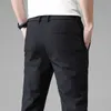 Marka męskie spodnie dorywczo wysokiej jakości klasyka biznesowa prosta moda czarny niebieski szary spodnie robocze męskie duży rozmiar 28-38 210723
